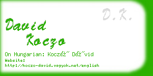 david koczo business card